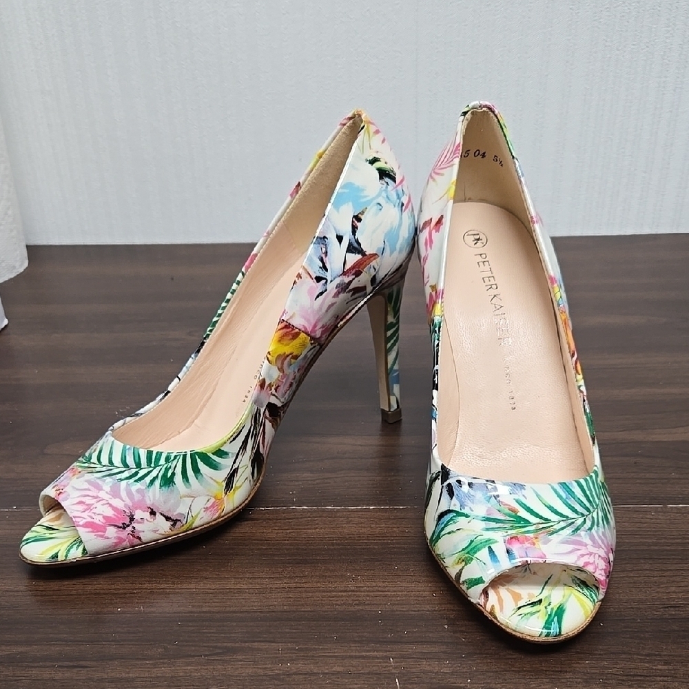 Peter Kaiser Size 5.5 White Marnero Anna Peep Toe Heels